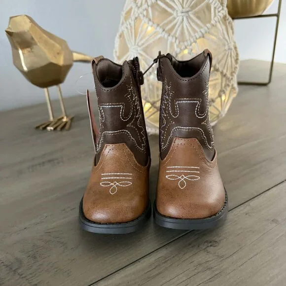 NEW Boys 5 Infant/Toddler Zip Cowboy Boots - Picture 3 of 8